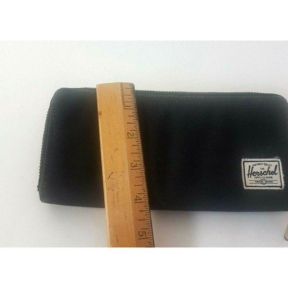 Herschel Supply Vintage Women Wallet Black Canvas Original 8" X 4" Ziparound - Picture 3 of 12